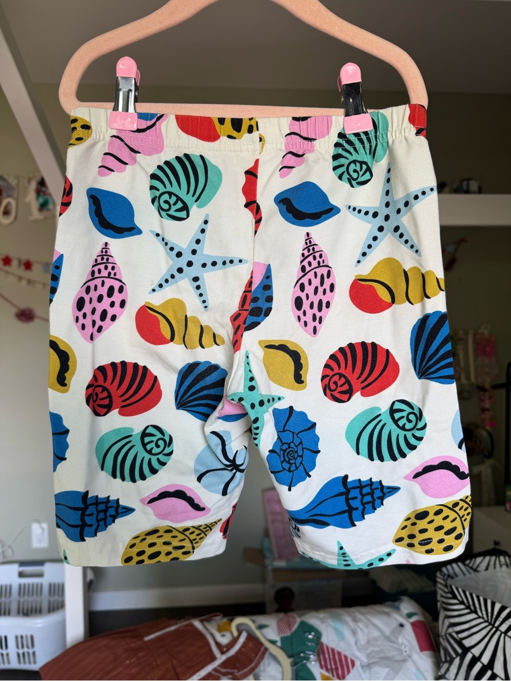 Hanna Andersson Seashells Print Biker Shorts, Size 10